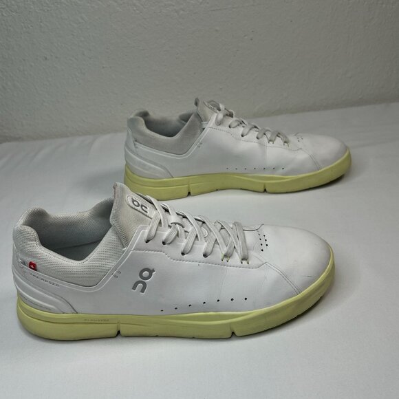 On Running Mens Roger Advantage Style Tennis Sneaker White Hay 10 - Picture 8 of 13